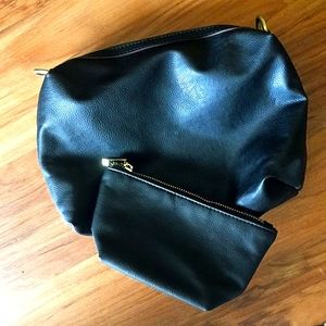 Black Leather Bag Set